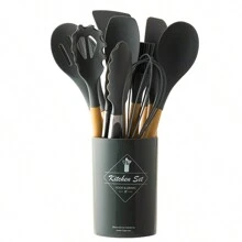 Keidason 12入組矽膠廚具套裝，廚房器具套裝，烘焙工具和烹飪工具套裝，安全烹飪器具套裝，不粘烹飪器具套裝，可清洗的現代炊具，廚房用品，廚房小工具，廚房必備品