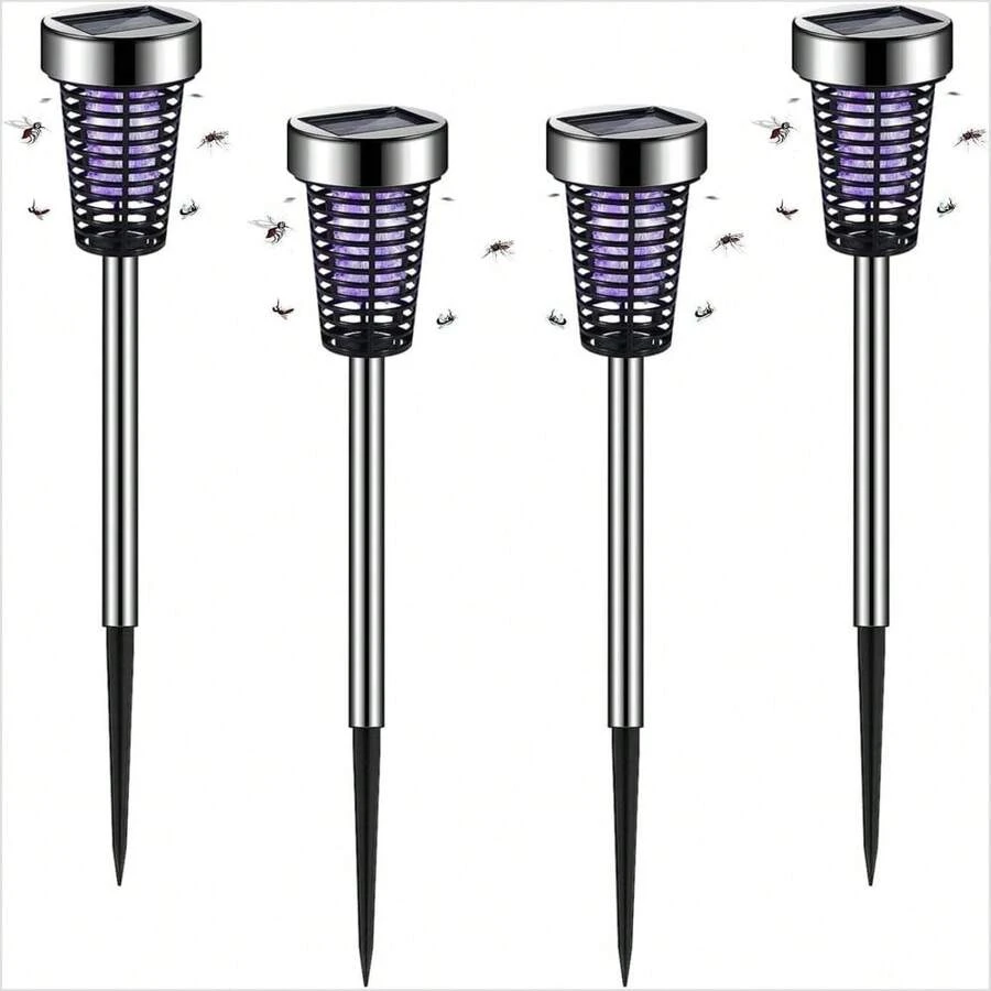 4PC Solar Powered Outdoor Mosquito Fly Bug Insect Zapper Killer Trap Lamp - 彩色 - 查看 1
