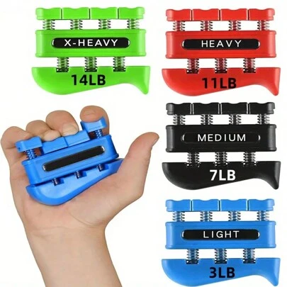 1个和4个装手部握力器，手指锻炼器，适合前臂力量训练，适合日常居家锻炼和健身房手指力量训练，健身配件，运动，健身房，家庭锻炼