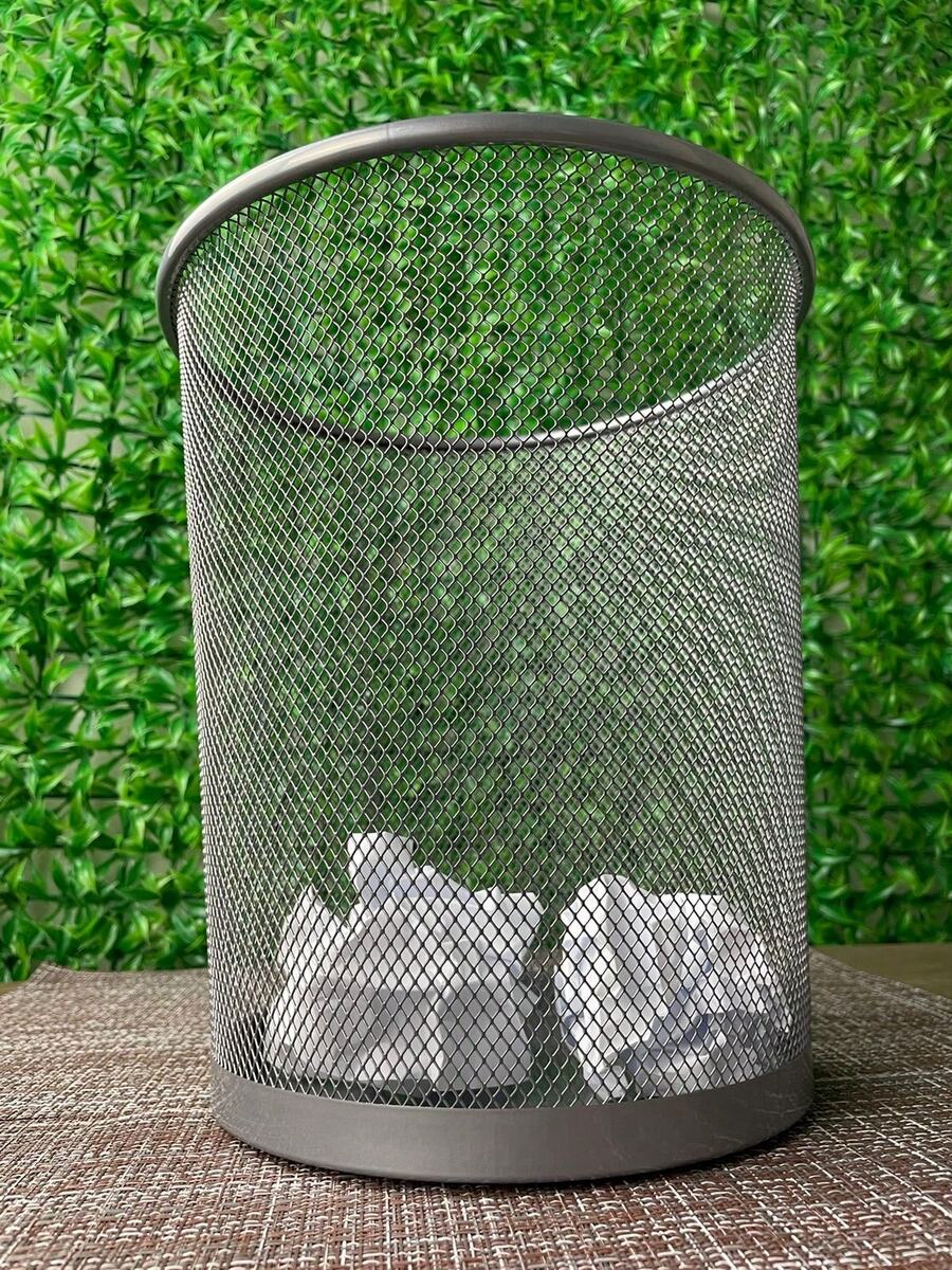 Office Trash Can - 銀色 - 查看 1