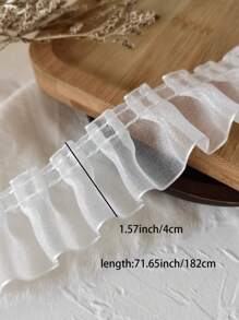 2 Yardas De Cinta De Encaje De Organza Negra/blanca Con Borde De Volantes Plisado Para Accesorios De Ropa Y Cabello, Manualidad Diy