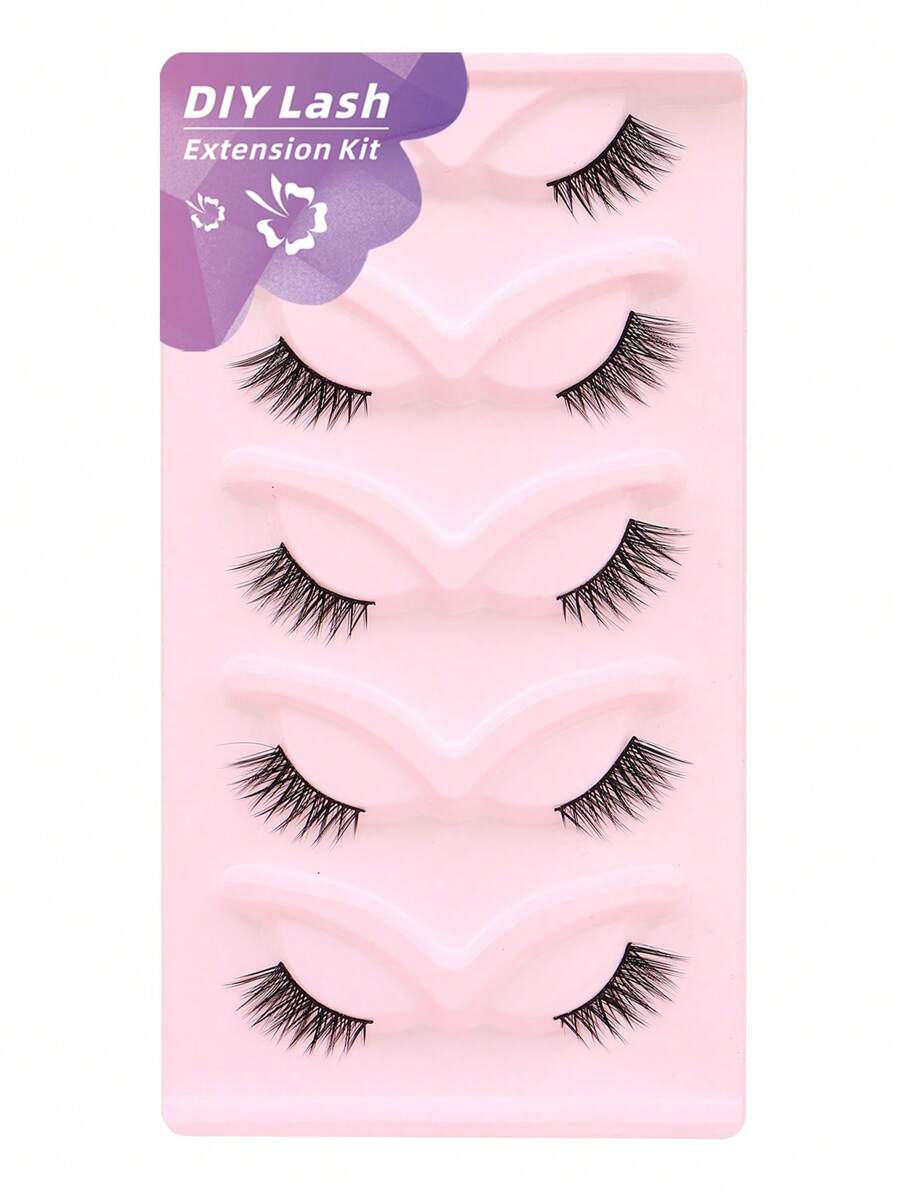 DIY False Eyelash Cluster Five Pairs Of C Curly Half Eye Half Cut Three