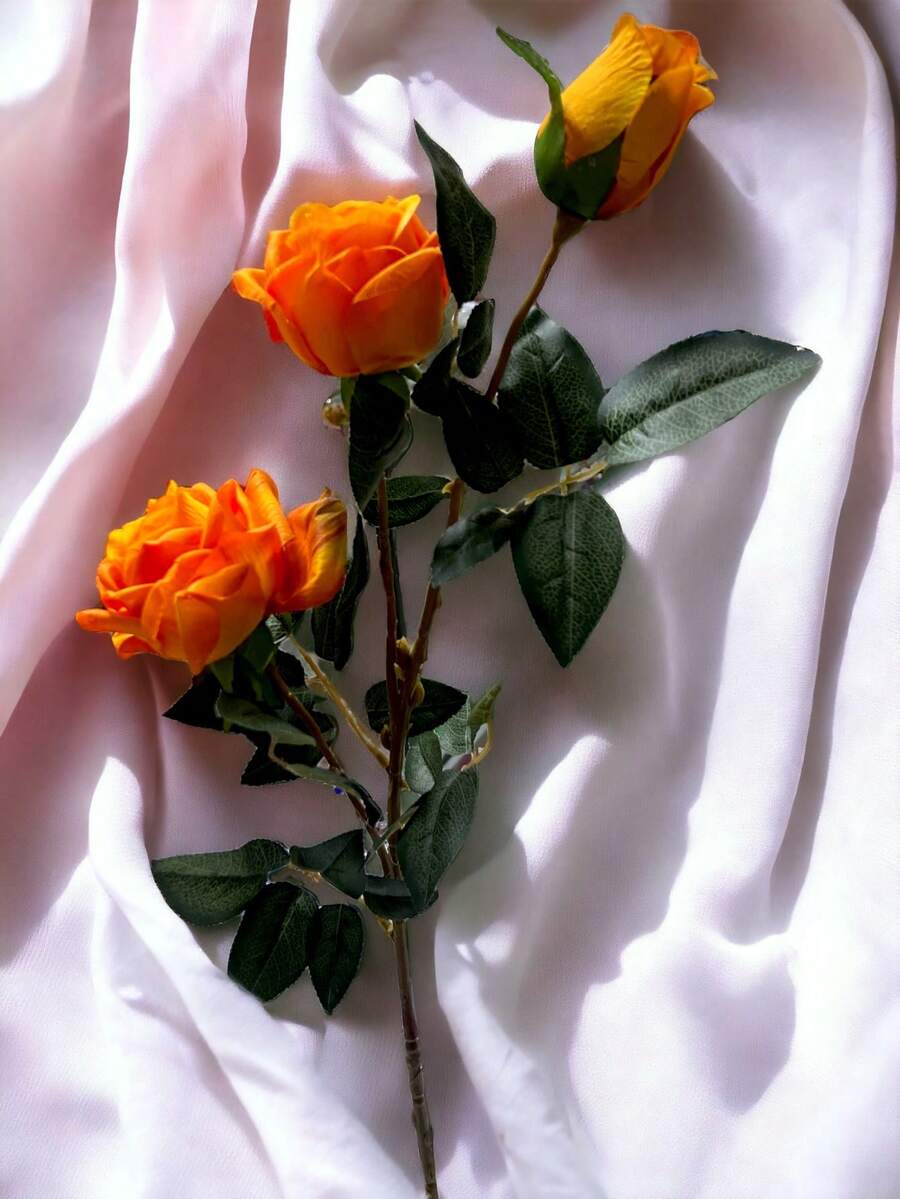 Artificial Roses With Premium Material - Orange - Übersicht 1