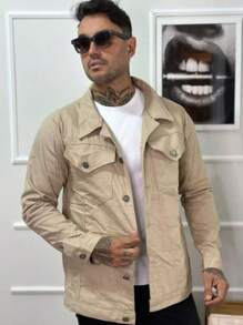 Men Jackets & Coats - Beige - View 1