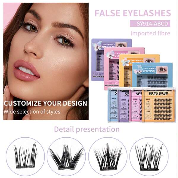 Selbstklebende Wimpern Falsche Wimpern Verlängerung ohne Kleber, in 2 Sekunden auftragen, Natürliche professionelle Falsche Wimpern, Kleberfrei, Die falschen Wimpern haften ohne Kleber, natürlich einzeln geschichtet