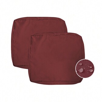 2pcs/Set Waterproof Zippered Sofa Cushion Covers Suitable For Outdoor, Patio Sofas, Chairs Etc., Natural & Breathable Fabric, Easy To Wash Without Wrinkling Or Shrinking, Fine Texture, Durable & Not Easily Deformed (Cushion Not Included), Can Resist Fading For Up To 1200 Hours With High Color Fastness