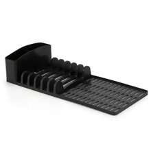 DASPLAST Kit Organizador de Bancada Cozinha Escorredor Lixeira Porta Detergente Dispenser 6 Pratos - Preto - Visão 8