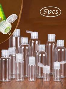 5pcs Squeezable Bottle, Subpackage Bottle, Clear Plastic Refillable Bottles, Cosmetic Spray Bottle For Moisturizing, Travel Sub-Container, Plastic Transparent Flip-Top Bottle, Travel Bottle,Travel Essentials School School Supplies Holiday Camping Holiday Essentials Vacation Accessories Mini Perfume For Women Perfume For Men Perfume Beach - Clear - View 1