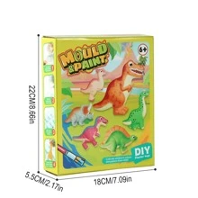 1 Box Dinosaur & Car Themed Gypsum Craft Painting Toys, DIY Art Set - Great Gift For Kids - Multicolor - View 7