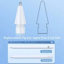 Replacement Stylus Tips Compatible With Apple Stylus Pen 1st & 2nd Generation IPad Capacitive Pen Tips Replacement Resistant Metal Pencil Tip Compatible With Apple Pencil 1st/2nd Gen - White - View 7