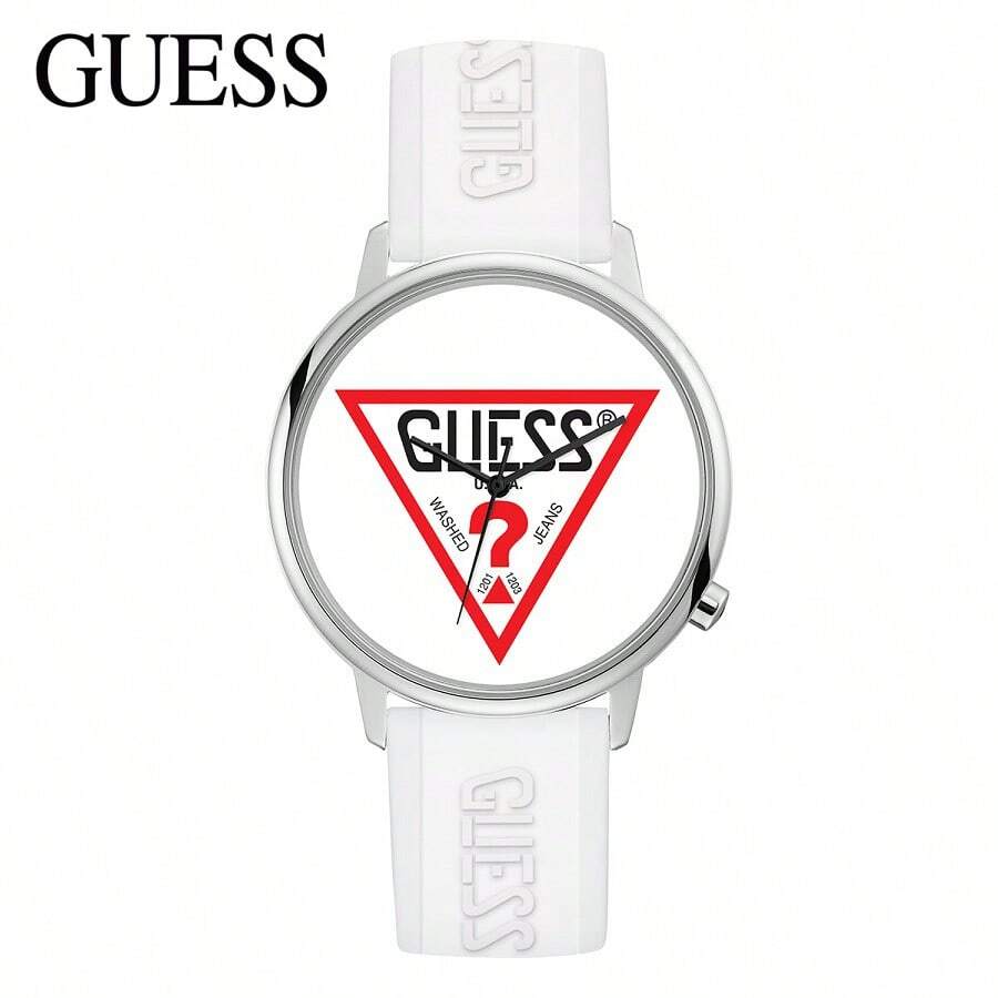 Montre Guess Pour Homme En Acier Inoxydable Noir - Bracelet Cuir - Édition Limitée - Neuf Avec étiquettes