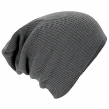 Beechfield Unisex Slouch Winter Beanie Hat (Smoke Grey) - Grey - View 1