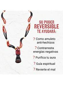 Collar Mazo Reversible Santa Con cuentas 46cm Rojo y Negro - Negro - Ver 2
