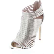 Women Metallic Caged Peep Toe Cutout Stiletto Sandal - Gold - View 2