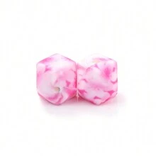 10入組美麗的花卉印花矽膠珠子 DIY 手作掛飾、鑰匙圈、手鍊、筆墜，適用於珠寶製作