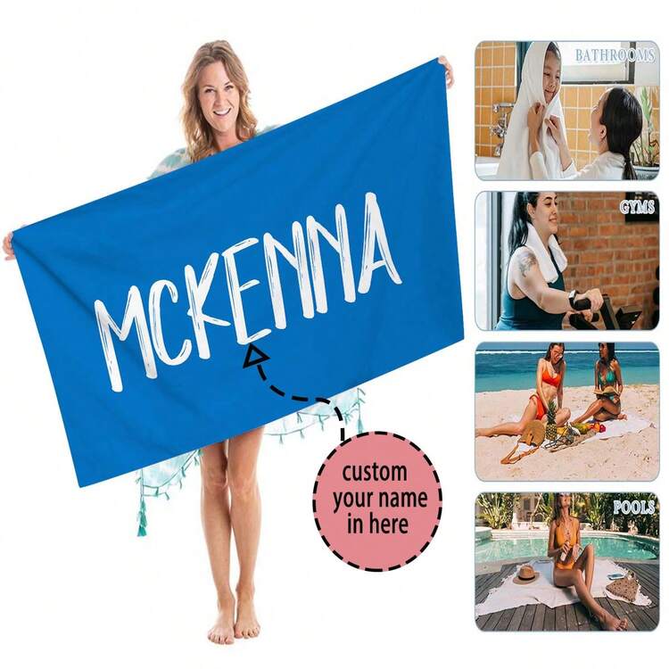 1 chiếc khăn tắm biển sáng tạo được cá nhân hóa tùy chỉnh, tên khăn tắm biển thấm nước tùy chỉnh, chăn lớn đi biển mùa hè, quà tặng cho bữa tiệc trên bãi biển, sự cần thiết của bãi biển. Tùy chỉnh có sẵn với hình ảnh và văn bản. - Nhiều màu - Xem 1