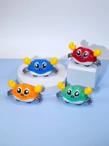1入組螃蟹造型兒童教育玩具，雙慣性模擬爬行動物玩具