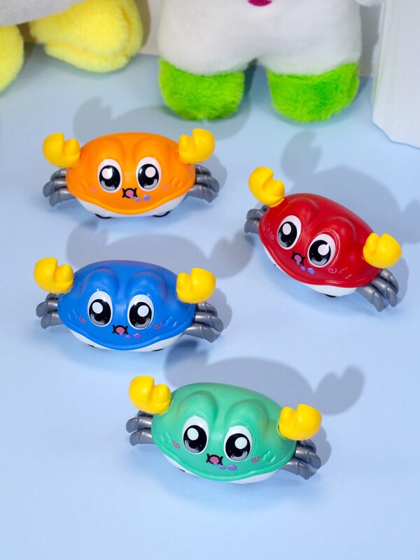 1 Peça de brinquedo em forma de caranguejo para crianças, brinquedo educativo de animal simulador de rastejo para frente e para trás com dupla inércia.