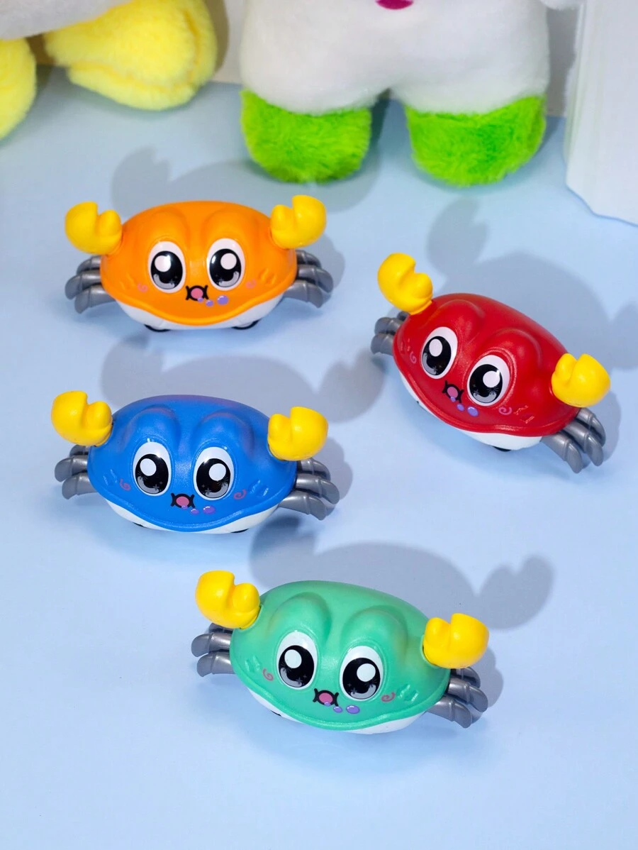 1入組螃蟹造型兒童教育玩具，雙慣性模擬爬行動物玩具