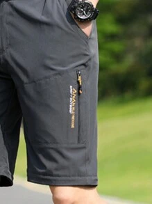 男式徒步裤速干可变换轻便拉链钓鱼旅行登山裤工装裤 - 灰色 - 查看 4