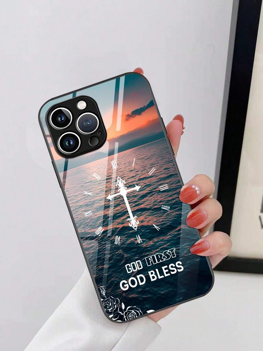 1入組高清玻璃手機殼，適用於蘋果和三星手機型號