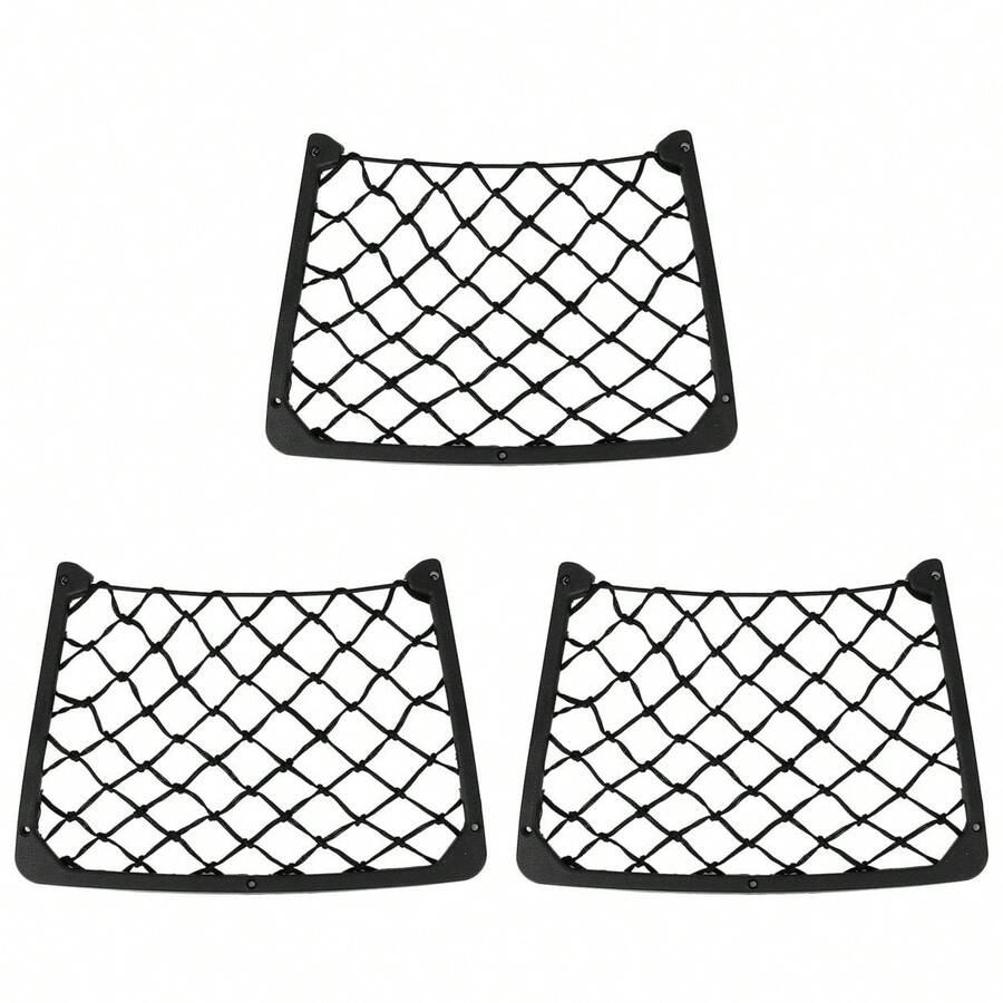 Skushops 3Pcs Mesh Pockets Seat Side Back Wallet Phone Storage Net Bag Framed Stretch Car Bus Organizer Holder For Auto RV SUV - Nhiều màu - Xem 1