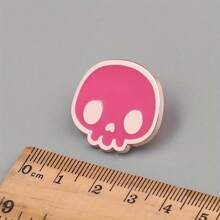 Fashionable Pink Skull Brooch For Men, Metal Paint Badge Backpack Clothing Accessories For Men Skeleton Pin For Clothes Bag Charm Backpack For School