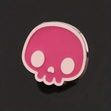 Fashionable Pink Skull Brooch For Men, Metal Paint Badge Backpack Clothing Accessories For Men Skeleton Pin For Clothes Bag Charm Backpack For School