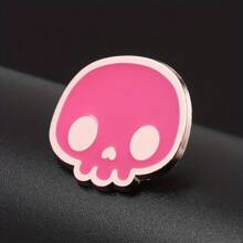 Fashionable Pink Skull Brooch For Men, Metal Paint Badge Backpack Clothing Accessories For Men Skeleton Pin For Clothes Bag Charm Backpack For School