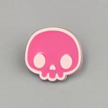Fashionable Pink Skull Brooch For Men, Metal Paint Badge Backpack Clothing Accessories For Men Skeleton Pin For Clothes Bag Charm Backpack For School