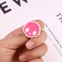 Fashionable Pink Skull Brooch For Men, Metal Paint Badge Backpack Clothing Accessories For Men Skeleton Pin For Clothes Bag Charm Backpack For School