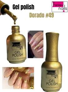 GEL POLISH DORADO #49 PARA SECADO EN LAMPARA GELISH - FANTASY NAILS 15 ML - Dorado - Ver 1