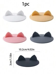 1入組矽膠杯蓋，防塵防漏咖啡杯蓋，帶有貓兔耳朵，適用於熱飲和冷飲