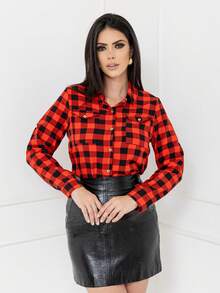 Women Blouses - 紅色 - 查看 7