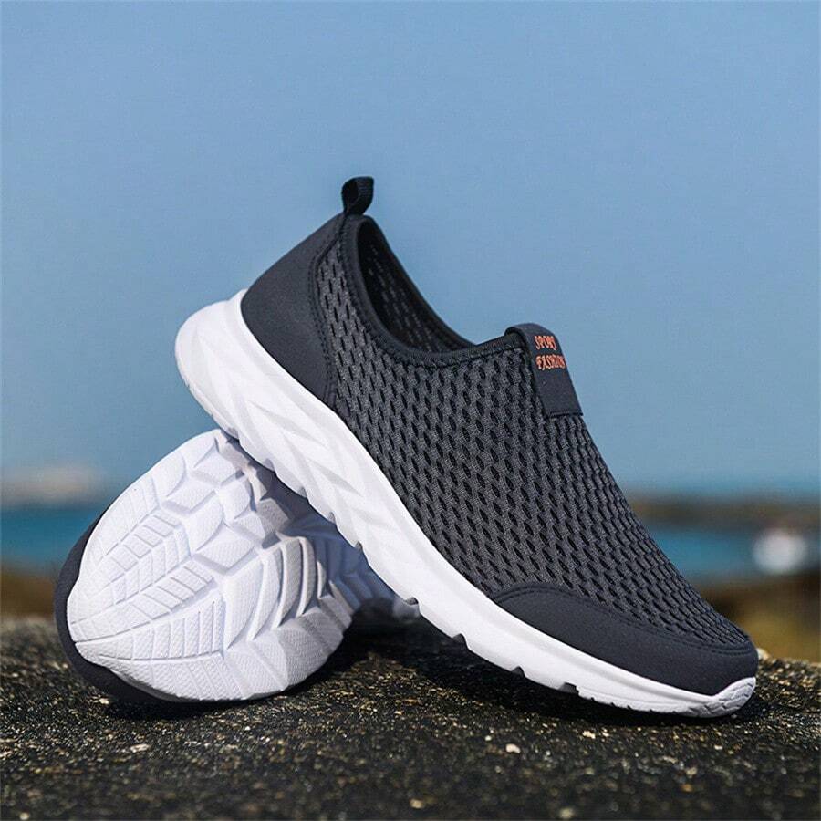 Lightweight Breathable Mesh Casual Sneakers, Slip-On Sports Shoes