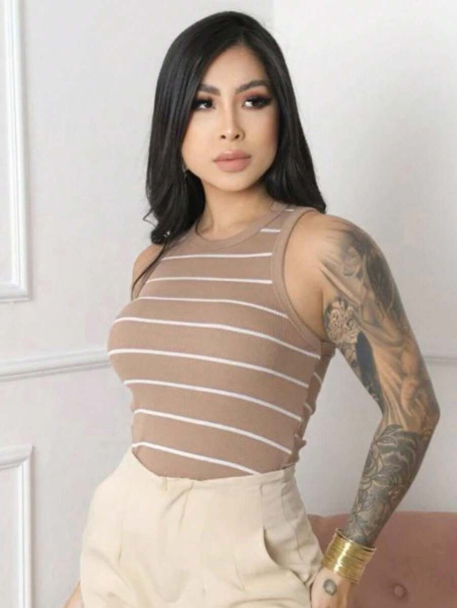 Women Tank Tops & Camis - Beige - View 1
