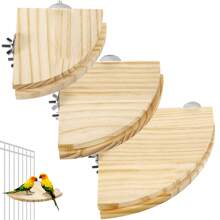 6Pcs Bird Perch Platform Wooden Bird Perch Corner Stand Easy Installation Parrot Perch Corner Shelf Sturdy Bird Perch Platform Stand For Parakeet Conure Cockatiel Budgie 10x10cm 13x13cm 17x17 Cm