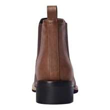 Men's Western Fabric Chelsea Boots With Square Toe And Bare Fabric Boots, Casual Vintage Fashion Brown Boots - Brown - View 2