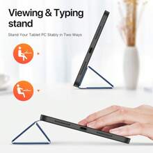 DUX DUCIS 1pc DUCIS Trifold Tablet Case Compatible With Galaxy Tab, IPad, XM Pad, Redmi Pad, Tab, Pixel Tablet, Nokia T21, OnePlus Pad/OPPO Pad 2, Realme Pad, Realme Pad 2 11.5, With Stylus Pen Holder & Auto Sleep Wake, Dirt-Resistant Shockproof, Anti-Fingerprint, Magnetic Closure, Anti-Scratch, Trifold Stand