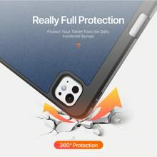 DUX DUCIS 1pc DUCIS Trifold Tablet Case Compatible With Galaxy Tab, IPad, XM Pad, Redmi Pad, Tab, Pixel Tablet, Nokia T21, OnePlus Pad/OPPO Pad 2, Realme Pad, Realme Pad 2 11.5, With Stylus Pen Holder & Auto Sleep Wake, Dirt-Resistant Shockproof, Anti-Fingerprint, Magnetic Closure, Anti-Scratch, Trifold Stand