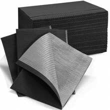 TOEDO 50 khăn trải bàn dùng một lần cho làm móng tay, kích thước 13"X18" - Khăn trải bàn nha khoa chống thấm nước 3 lớp dành cho bệnh nhân - Khăn phủ khay nha khoa hoặc y tế và khăn trải bàn làm móng. - màu đen - Xem 8