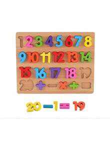 Madera de colores letras y números cognitiva juego rompecabezas rompecabezas rompecabezas tablero Educación temprana de los niños juguetes de bloques de construcción educativa - numérico - Ver 2