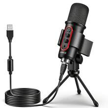 JAMELO USB麥克風電腦電容式遊戲麥克風，適用於遊戲電腦PS4/5 - 黑色 - 查看 2
