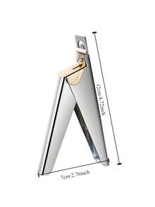 1pc U-Shaped Square French Style Nail Extension Sharp Nail Clippers Stainless Steel Manicure Tool With Stand - Silver - View 5