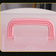 1 pezzo Scatola portaoggetti pieghevole a 3 strati, cassetta per attrezzi in metallo, custodia per manicure, scatola per immagazzinare materiale plastico/medicinali per studenti d'arte, per il ritorno a scuola