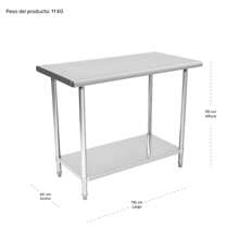 Mesa Isla Trabajo Acero Inoxidable Pasteur 110x60x90 - Plateado - Ver 4