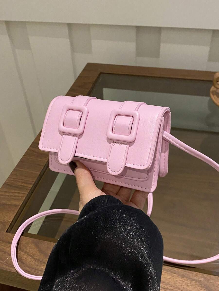 Mini Macaron Shoulder Crossbody Cute Girls' Bag - Pink - View 1