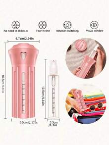 4合1便攜旅行瓶：洗髮水，沐浴露，乳液等 - 完美的化妝品存儲！ - 粉色 - 查看 4