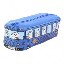 Lapicera Bolsa Lapices En Forma Autobus Carro Escolar - Multicolor - Ver 1