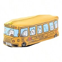 Lapicera Bolsa Lapices En Forma Autobus Carro Escolar - Multicolor - Ver 2